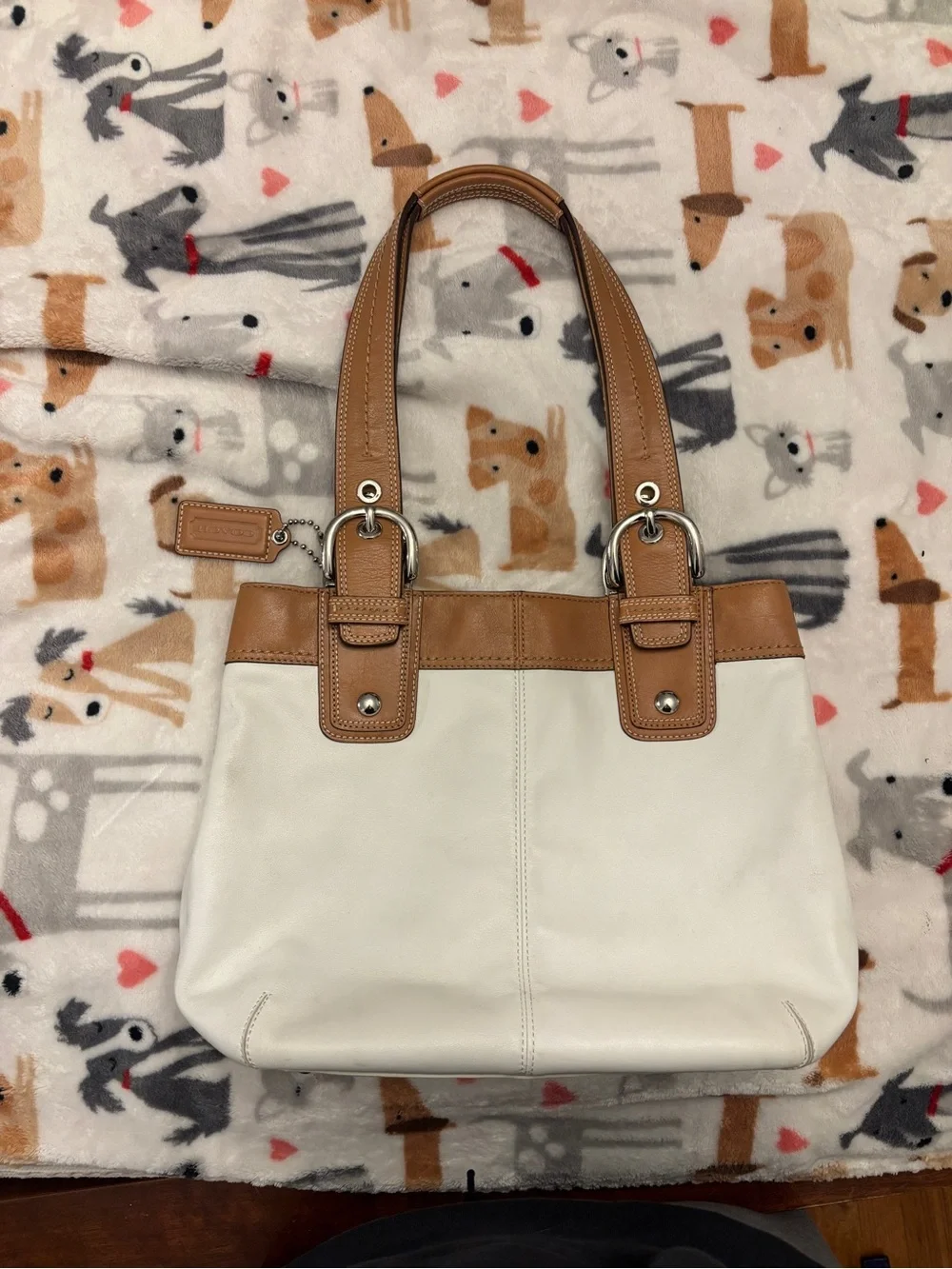 Vintage Coach Soho Pleated Leather Tote Bag
